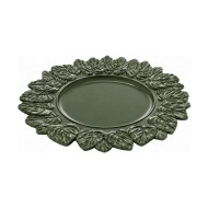 Sousplat 35cm de Plástico Patinado Garden Leaf Premium Verde - Lyor
